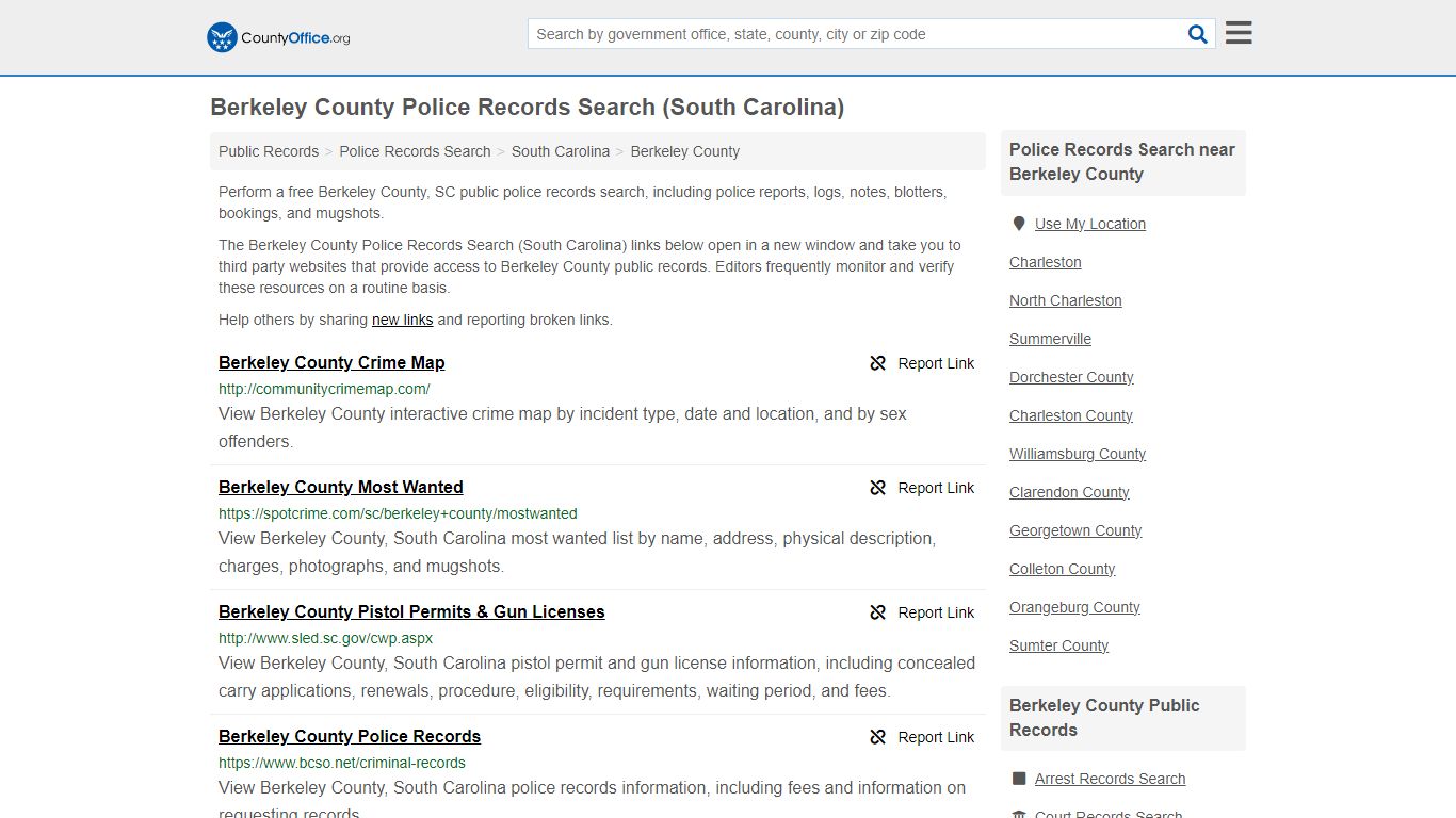 Police Records Search - Berkeley County, SC (Accidents & Arrest Records)